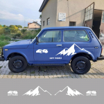 4 TK autoukse k&uuml;ljekleebised Lada Niva 4x4 h&auml;&auml;lestustarvikute jaoks maastikul m&auml;gigraafika stiilis vin&uuml;&uuml;lkile kleebised Carbon Fiber