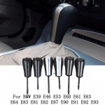 Automatic Car Gear Shift Knob For BMW E39 E46 E53 E60 E61 E63 E64 E81 E82 E87 E90 E91 E92 E93 E83 ABS Carbon fiber Car Styling Silver-Long 87mm
