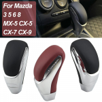Car Gear Shift Knob Leather Gear Shift Head for Mazda 3 2006 2007 2008 2010 2011 2012 year Lever Shifter Stick Car Chrome