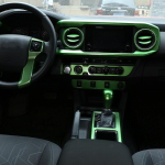 For Toyota Tacoma 2016-22 ABS green Car Gear Dashboard Steering Wheel Center Control Storage Cover trim Sticker Car 21