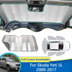 Aknavisiir Skoda Yeti 5L 2009~2017 auto k&uuml;lgmise eesmise p&auml;ikesevarjude jaoks esiklaaside kaitse p&auml;ikesekindlate kardinate kate Rear Widow 4pcs