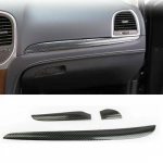 Central Control Dashboard Cover Trim Bezels for 2011+ Chrysler 300 Carbon fiber