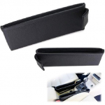 Black Leather Car Side Pocket Organizers, Seat Catchers For Phone Key Wallet etc