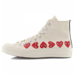 Converse 1970ndate Des Gar&ccedil;ons Play punase s&uuml;damega stringidega k&otilde;rged espadrillid unisex valged 35