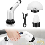 Electric Cleaning Brush Spin Scrubber 3 in 1 Cordless Cleaning Brush Handheld Compact Cleaning Tool valge