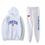 Naiste r&otilde;ivad Sturniolo kolmikud kapuuts Jogger p&uuml;ksid kaheosaline komplekt Dressid + dressip&uuml;ksid Fresh Love Logo meeste naiste komplekt XXXL valge