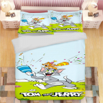 Tom ja Jerry Tekikott Komplekt Tekk Voodipesu 3D Laste Voodipesu Komplekt 3-osaline 1 Tekikott Kuninglik Suurus EU Single(135*200cm)3pcs