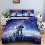 Astronaudi tekikott Voodipesukomplekt Lastele ja T&auml;iskasvanutele Kodu Dekoor Kuninglik Suurus Soe Ja Mugav Hingav Lapsed Poisid T&uuml;drukud EU Single(135*200cm)3pcs