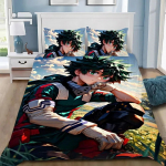 Jaapani Anime My Hero Academia Voodipesukomplektid Peen Vooditarbed Tekikott Voodikattekomplekt Voodipesukomplekt Luksuslik S&uuml;nnip&auml;evakingitus EU Single(135*200cm)3pcs