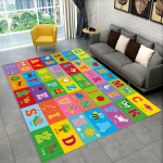 ABC Joonisfilm T&auml;hestik Lapsed Roomavad Lapsed M&auml;ngutuba Varajase Hariduse Ala Vaip,Vaip Elutuppa Magamistuppa Diivani ette,Libisemiskindel Matt 80x120cm(31x47in)