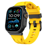 Silikoonk&auml;epael Apple Watch Ultra 3 2 49mm 46mm 45mm 44mm jaoks Spordiluksuslik rihm Iwatch Series 11 10 9 8 7 6 5 4 Se3 jaoks 49mm 46mm 45mm 44mm&L(215mm) kollane