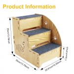 3-astmeline Koeratrepp Puidust Libisemisvastane Lemmiklooma Kaldtee Trepid Eemaldatavad Koera Kasside Treeningtrepid Kodu Koertele Diivan Madal Voodi Lemmikloomatarbed UUS