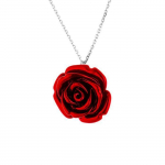 Kaelakee - LOVA LOLA VAN DER KEEN - Punane roos - 925 Sterling h&otilde;be - Pikkus 42 cm - Naiste ehted punane