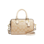 Coach Rowan 18 Klassikaline Monogramm T&otilde;mblukuga Suletav Kaetud L&otilde;uendist ja Nahast &Otilde;la-Crossbody K&auml;ekott V&auml;ikesed Naiste K&auml;ekotid Hele-Khaki CH160-IMOT4 Gift Box Sets (Basic Set+Black Box)