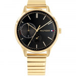 Tommy Hilfiger Brooke Must sihverplaat Kuldne metallrihm Naiste kvartskell 1782019 must