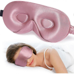 100% 22 Momme mooruspuu siidist unemask - 3D kuju, meestele ja naistele, pehme, hingav, reguleeritava rihmaga, blokeerib t&auml;iuslikult valguse
