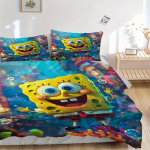 3 tk Merenalune SpongeBob SquarePants Tekikate Komplekt Pehme ja Mugav Magamistoa, K&uuml;lalistetoa ja &Uuml;hiselamu Dekoor Voodipesu Komplekt F096 135x200cm