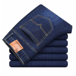 Meeste &Auml;rikasuaalsed teksap&uuml;ksid Mood &Uuml;hev&auml;rvilised Sirged Klassikalised Denim-p&uuml;ksid Igap&auml;evased Teksap&uuml;ksid Pehmed Mustad Sinised T&ouml;&ouml;-p&uuml;ksid 28 tumesinine v&auml;rv