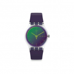 Swatch Kvartsliigutus 30m Veekindel Kell 41mm Roheline sihver Plastikust korpus Silikoonrihm Unisex kellad SUOK712 Purple