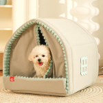 Aastaringselt kasutatav suletud koera- ja kassimaja - Soe talvine pesa v&auml;ikestele lemmikloomadele S: 39*36*36cm, up to 8 pounds beige