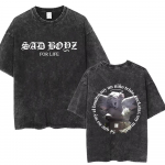 Pestud Vintage Junior H Sad Boyz Graafilise Tr&uuml;kiga T-s&auml;rk Meestele Naistele Moodne &Uuml;legabariidiline T-s&auml;rk Meeste Hip Hop &Uuml;mmarguse Kaelusega T-s&auml;rgid Streetwear S