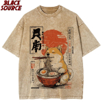 T Kawaii Shiba Inu S&ouml;&ouml;mas Rameni Koeras&otilde;bra Kingitus T-s&auml;rk Prindi Originaaldisain Kingitused T-s&auml;rgid Graafilised T-s&auml;rgid Meeste R&otilde;ivad XL brown