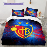 FC Basel 1893 Muster Voodipesukomplekt Tekikate Padjap&uuml;&uuml;r Kodukaunistus Kingitus (1 * tekikott + 2 * padjap&uuml;&uuml;ri, ilma s&uuml;damikuta) 135x200cm