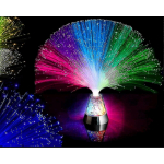 LED kiudoptiline lamp, LED v&auml;rviliselt muutev kiudoptiline purskkaev &ouml;&ouml;lamp kristallidega alusel, mitmev&auml;rviline atmosf&auml;&auml;ri &ouml;&ouml;lamp - PR battery operated