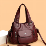 Kvaliteetsed naiste kandekotid mitme lukuga tasku ja reguleeritava &otilde;larihmaga Pehmest nahast &otilde;la- ja crossbody-kott 36cm 13cm 28cm punane