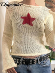Y2k Star kampsunid Grunge armsad &otilde;hukesed kaelusega džemprid Harajuku Prepply Korea pulloverid T&auml;navar&otilde;ivad Naiste Esteetiline topp M