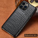100% Ehtne Krokodillinahast Telefonikott iPhone'ile 17 16 15 11 12 13 14 Pro Max 17Pro 16 Plus Air Luksuslik P&otilde;rutuskindel Tagakate For iPhone 15 gray