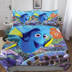 Finding N/Emo Voodipesukomplekt Tekikottide Komplekt T&otilde;mblukuga Sulgemisega, Finding Dori Kala Tekikottide Komplekt Teismelistele Lastele Poistele T&uuml;drukutele T&auml;iskasvanutele 100x135cm 2pcs blue