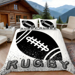3D mikrokiust ragbipalli l&ouml;&ouml;giga tekikate Aastaringsed voodipesukomplektid padjap&uuml;&uuml;ridega D&uuml;naamiline sporditegevuse tekkikate komplekt 100&times;135cm&Duvet Cover white