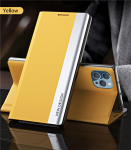 Klapiga &uuml;mbris iPhone 16 Pro Max 14 Plus 16E 13 11 15 12 XS XR X SE 2026 jaoks Luksuslik alusega raamat&uuml;&uuml;mbris Telefonikate Magnetiline kott For iPhone 12 Pro kollane