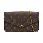[Kasutatud] Felicie Pochette Classic Monogram Kaetud L&otilde;uend Ja Nahk Kolm-&uuml;hes Keti Kott - Hea #1JLOK3V ONE SIZE
