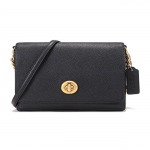 Coach Crosstown 24 Ikoonilise logoga v&otilde;tmehoidja Klibune nahk V&auml;ike &otilde;lakott Keskmine Naiste &otilde;lakott Must 1494-B4BK Basic Set (Bag+Dust Bag)
