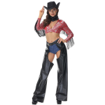 T&auml;iskasvanute Seksikas Halloweeni P&uuml;hade L&auml;&auml;ne-Cowboy &Auml;&auml;risega L&uuml;hike Top Denim Patentnahast P&uuml;ksid Cosplay Kost&uuml;&uuml;m Naistele Peo&uuml;likond M black
