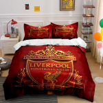 Liverpool Football Club Voodipesukomplekt Tekikottkomplekt Tekikott Padjap&uuml;&uuml;rid (1 * Tekikott 2 * Padjap&uuml;&uuml;ri, ilma tekita) 135x200cm