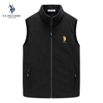 USA. POLO ASSN. Meeste fliisist k&otilde;rge kraega vest L must