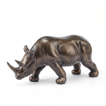 Pronksninasarviku Kuju Alus Materjal Kaunistus Metalliseeritud Viimistlus Rhinoceros Skulptuur gray