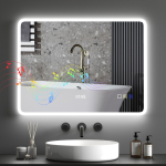 Vannitoa peegel LED-valgustusega 80x60 cm Bluetoothiga 3 valgustemperatuuri Uduvastane funktsioon M&auml;lufunktsioon IP44 80 x 3.5 x 60 cm