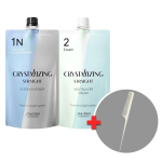 Shiseido Crystallizing Straight N kahjustatud juustele, Lahus 1 + Lahus 2, Kreem, Tasuta sabaotsaga kamm, Sirgendav lahus, Alla-keerutav lahendus, 1 tk 400ml white