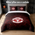 Manchester United FC Disain Voodi Voodipesu Komplekt 1 Tekikott + 2 Padjap&uuml;&uuml;ri Pehme Hingav Majapidamise Voodipesu 135cm*200cm gray