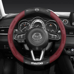 38CM s&uuml;sinikkiust nahast rooliratta kate Mazda Axela Atenza 3 2 6 CX3 CX5 CX30 CX8 CX9 MX5 RX7 RX8 SKYACTIV jaoks