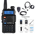 Baofeng UV-5R USB Pika Vahemaa Kahe Sagedusriba Amat&ouml;&ouml;rraadio VHF UHF FM CB 128CH 2200mAh Kaasaskantav K&auml;eshoitav Pika Vahemaa Kahepoolne Raadio