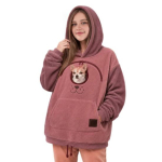 Loomaga kaisutamise taskuga s&auml;rk Kassihuppar taskuga, Lemmiklooma kandja dressipluus koerale ja kassile, Kapuutsiga pullover, K&auml;ed vabad tasku K&auml;ngurutasku, XL khaki