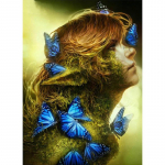 Teemanttikandid Multikad Liblikas T&uuml;druk Naine Rhinestones Teemantmaaling &Otilde;mbluskomplektid N&auml;put&ouml;&ouml; 20X30CM