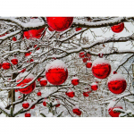 Teemantmaaling J&otilde;ulud Talvine maastik T&auml;isringi teemanttikandid J&otilde;ulupallide maalimine 20X30CM