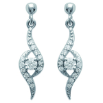 Les Tr&eacute;sors De Lily [I9093] - H&otilde;bedased k&otilde;rvar&otilde;ngad  Scarlett  H&otilde;bedane valge (roodiumiga kaetud) - 25x5 mm valge