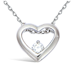 Les Tr&eacute;sors De Lily [L2036] - h&otilde;bedane kaelakee  Love  h&otilde;bevalge (roodiumiga kaetud) - 13x12 mm h&otilde;be